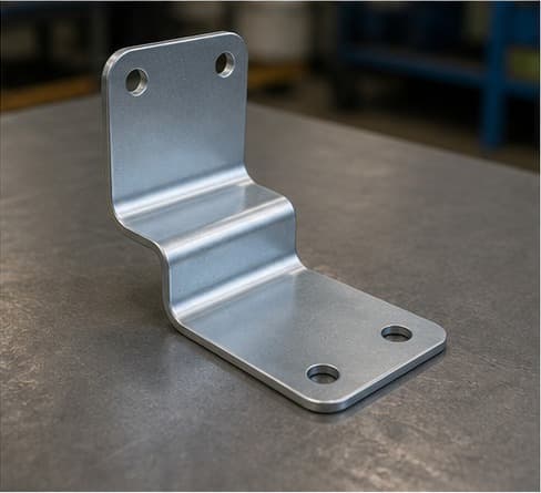 Formed sheet metal bracket with clean bend radii and holes away from bend lines